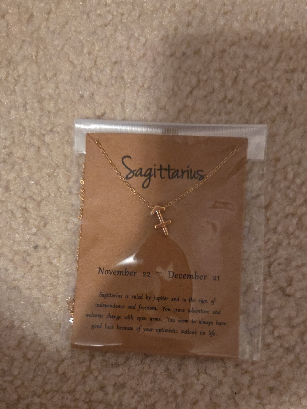 Gold Sagittarius Zodiac Necklace - Minimal Arrow Pendant